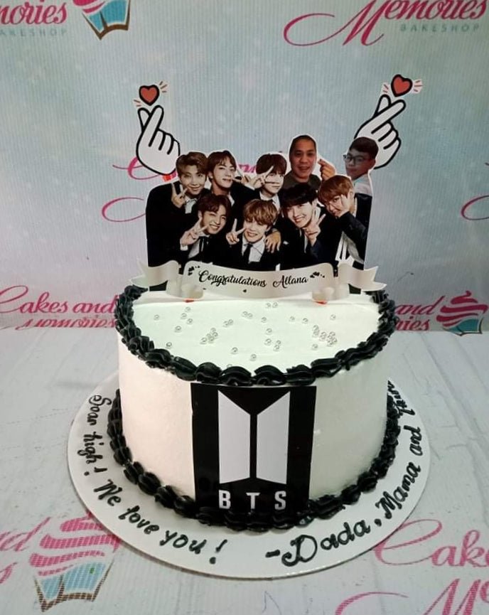 BTS Cake | Bts cake, Cake decorating piping, Cute cakes