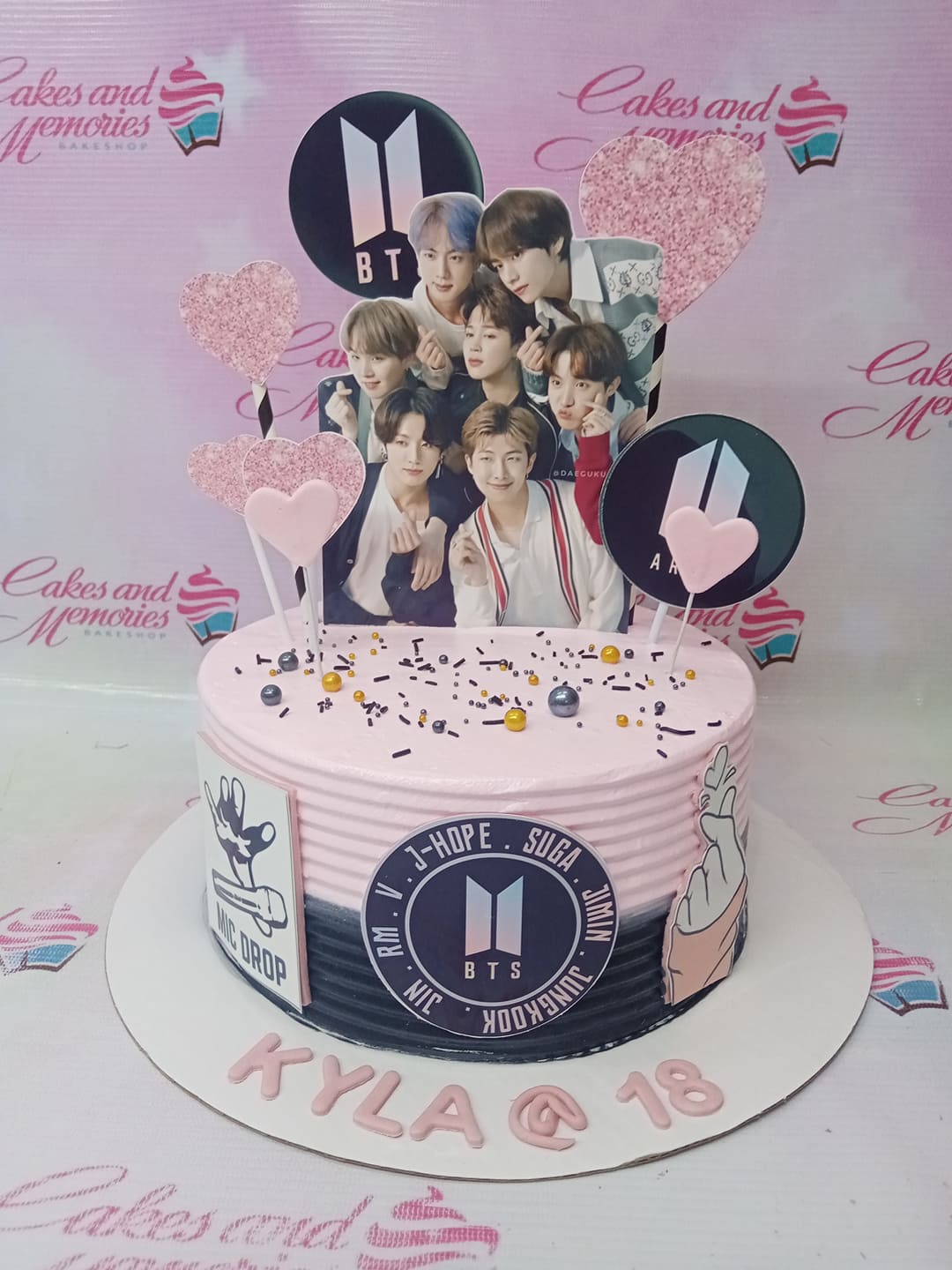 BTS themed birthday cake, Food & Drinks, Homemade Bakes on Carousell