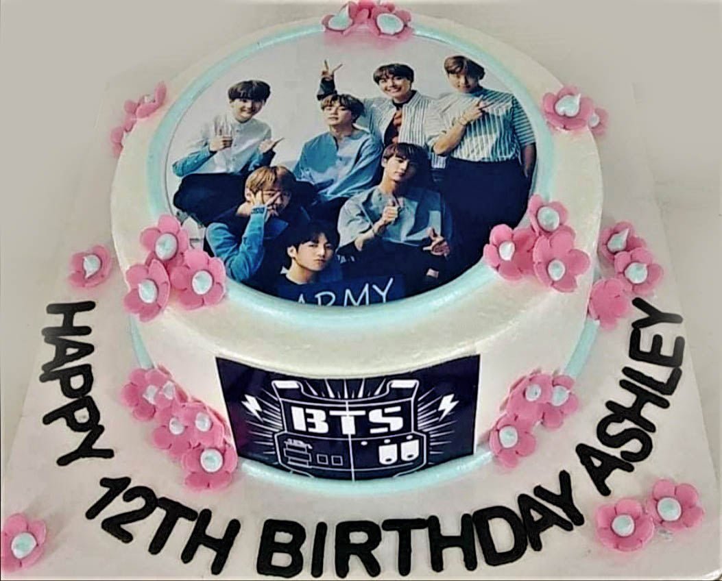 BTS Birthday Cake, Food & Drinks, Gift Baskets & Hampers on Carousell