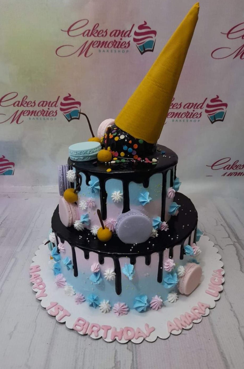 2 layers, 2 tier, 2 tiers, 2layer, 2tier, Birthday Cakes, Blue, candy, Customized Cakes, double layer, drip, Dripping, lollipop, Non Rush, NonRush, NORMALdelivery, Sheet1, sweets