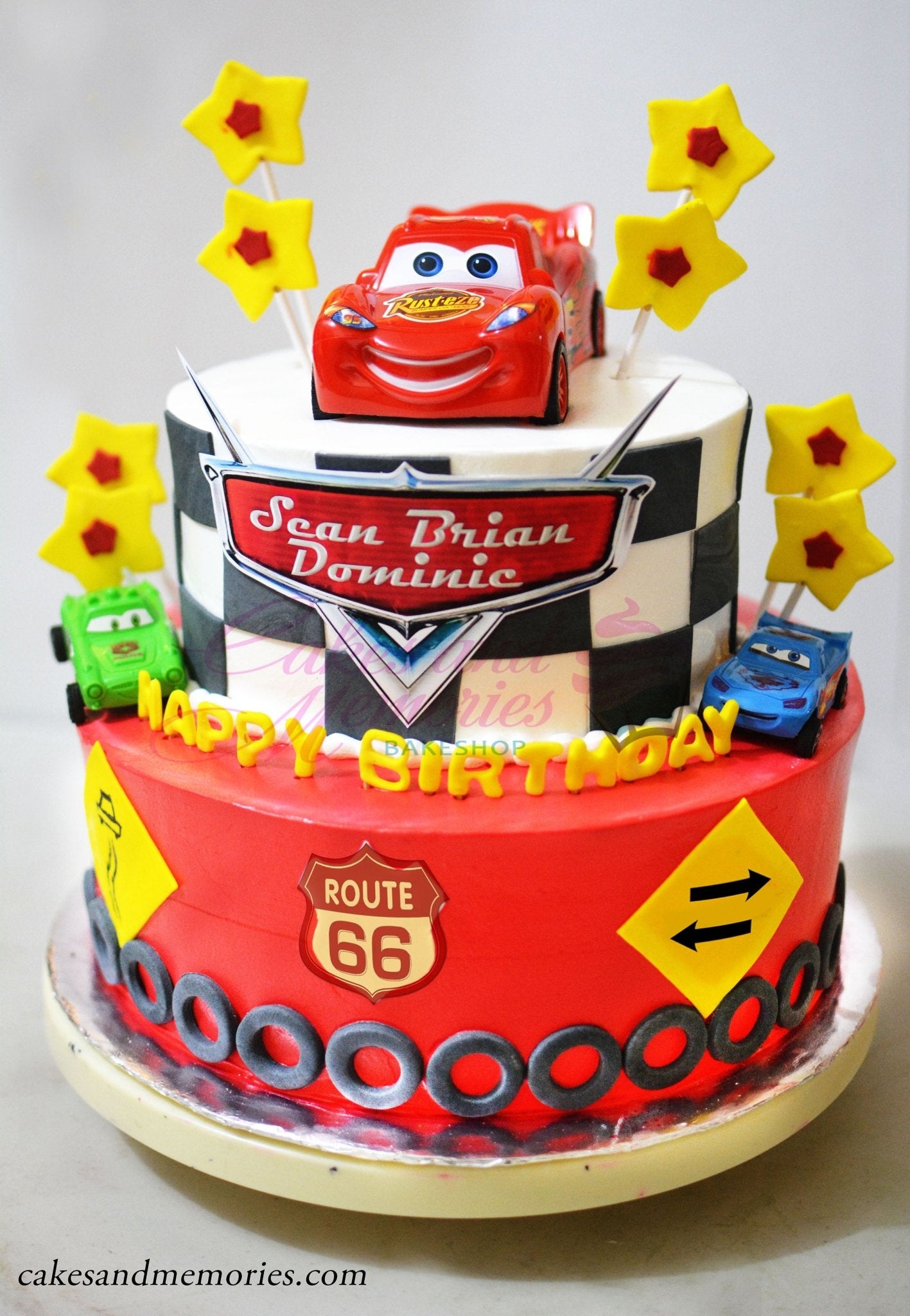 Cars 2 Birthday Cake Topper Set Featuring 1.5