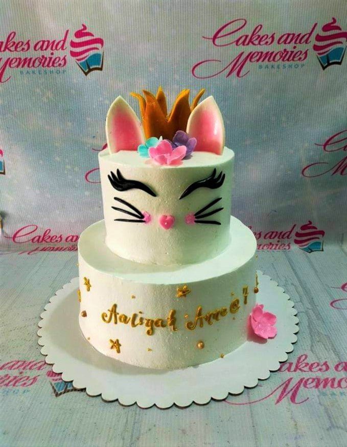 Kitty Cat Tiered Cake - Classy Girl Cupcakes