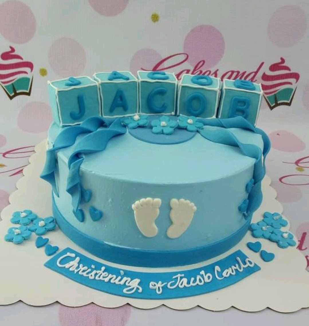 Baby boy Christening Cake | Milk chocolate mud cake layered … | Flickr