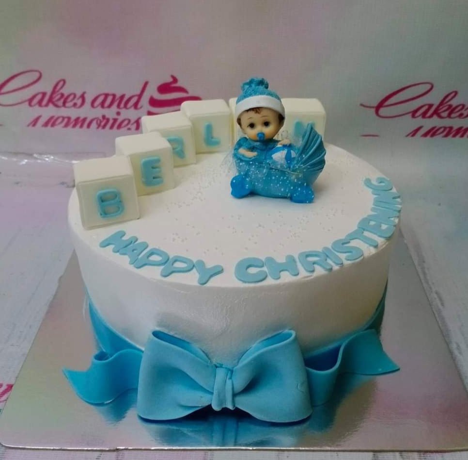 Simple Christening Cake - CakeCentral.com