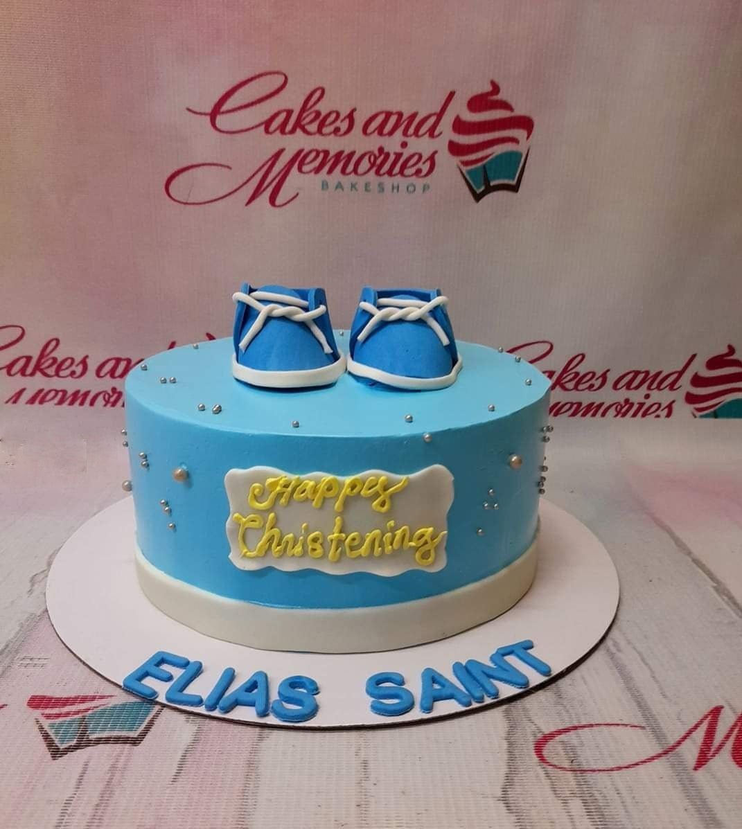 Blue Christening Cake | Christian Themed Cake | Two Tier Baptism Cake –  Liliyum Patisserie & Cafe