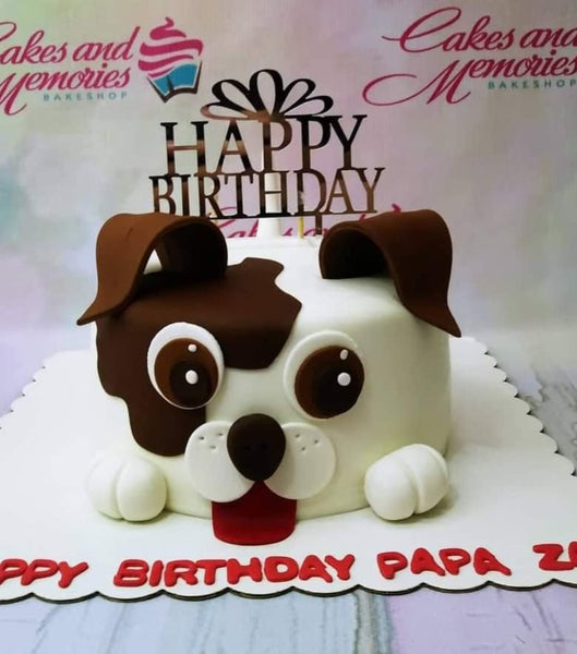 Simple White With Orange Piping Design Pet Cake - 4inch & 6inch | Petissier  SG