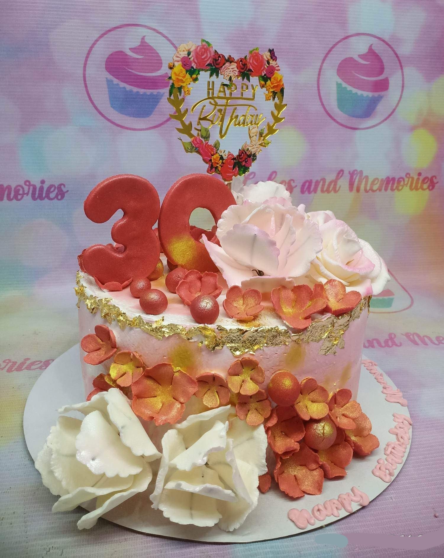 1 tier, 1layer, 1tier, gold, New05, Orange,  pink, red, white roses 1 Layer