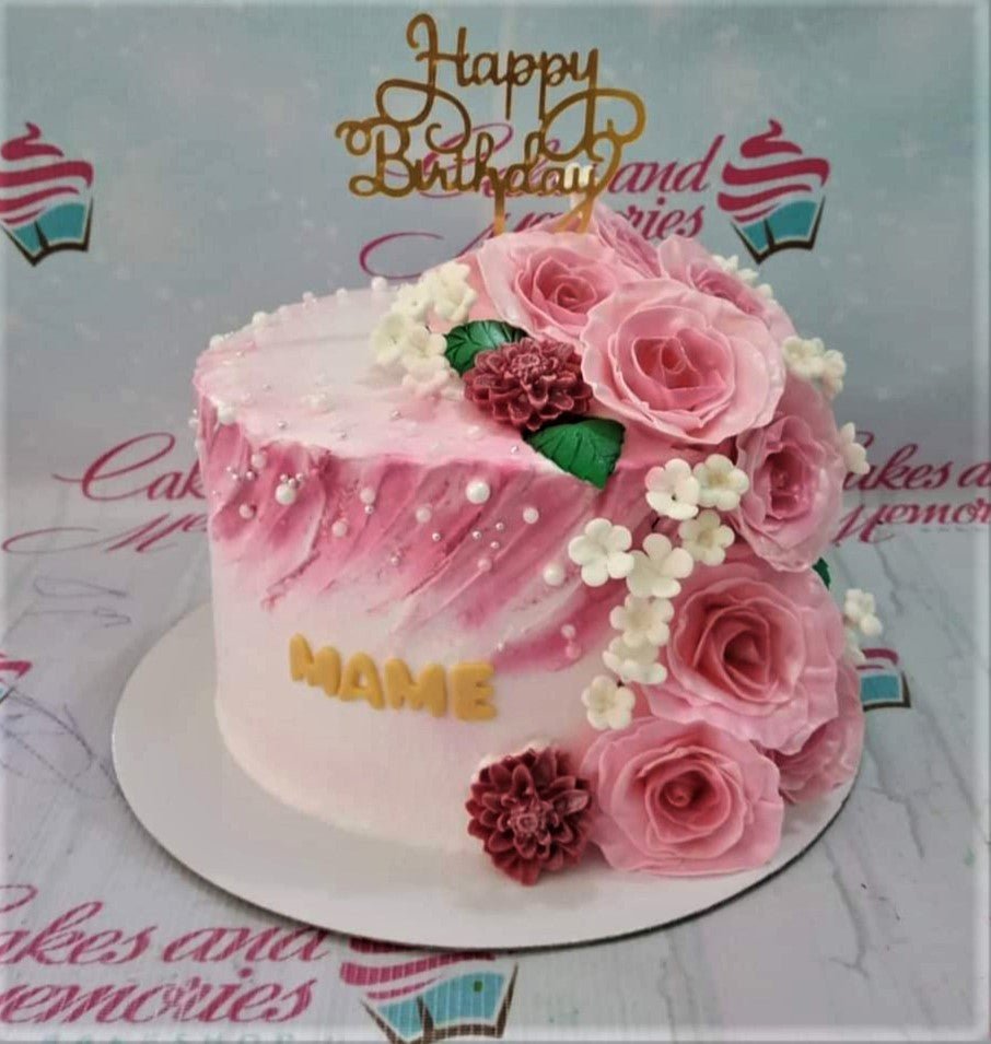 Buttercream Floral Cake - Decorated Cake by Delicia - CakesDecor