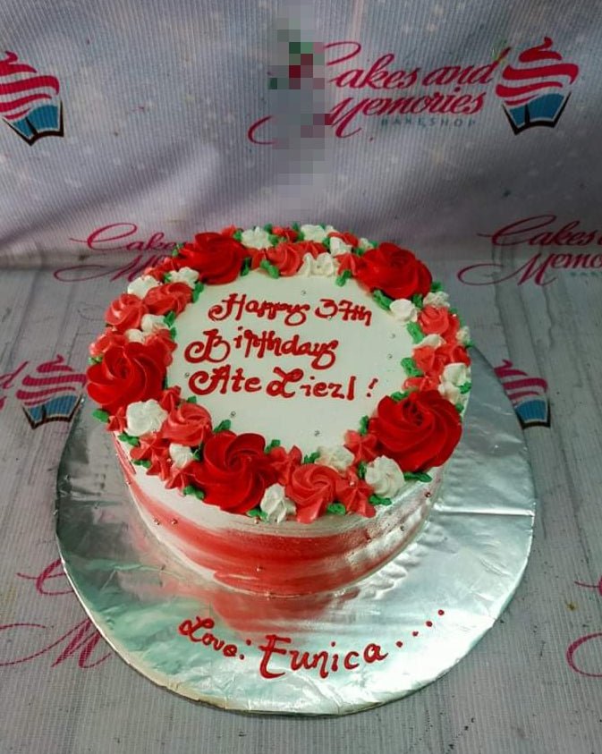 Red rose flower cake | Buttercream cake, Themed cakes, Red rose flower