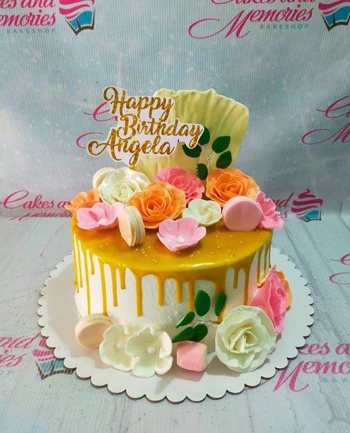 Beautiful Pink Flowery 60th Birthday Cake