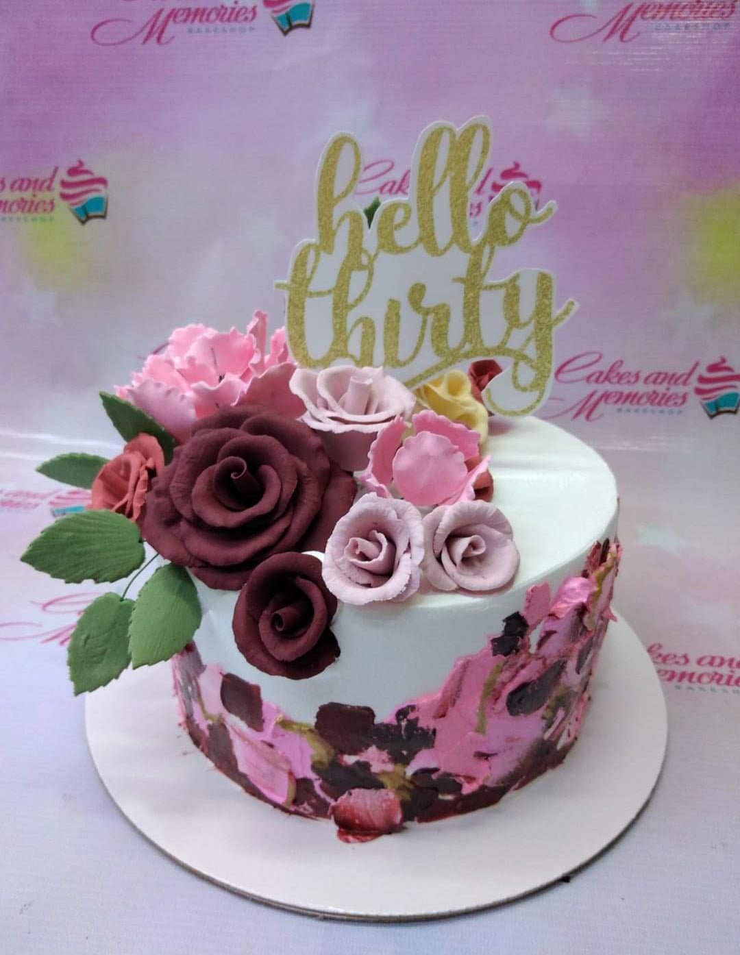 Painted Buttercream Floral cake - customize — Nutmeg Cake Design