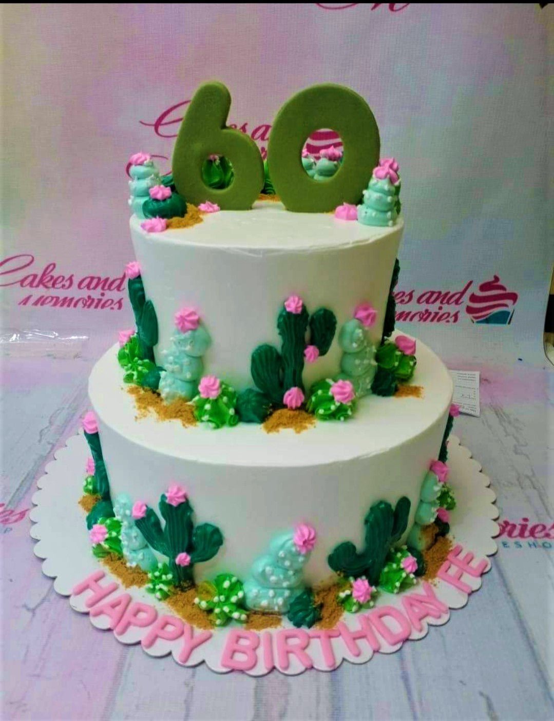 2 tier succulent cake Garden Cake