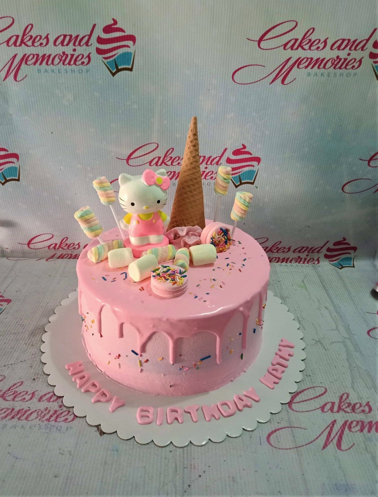 Pink Hello Kitty Daisy Cake - Hapa Cupcakes & Bakery - Orange County, CA |  Hapa Bakery