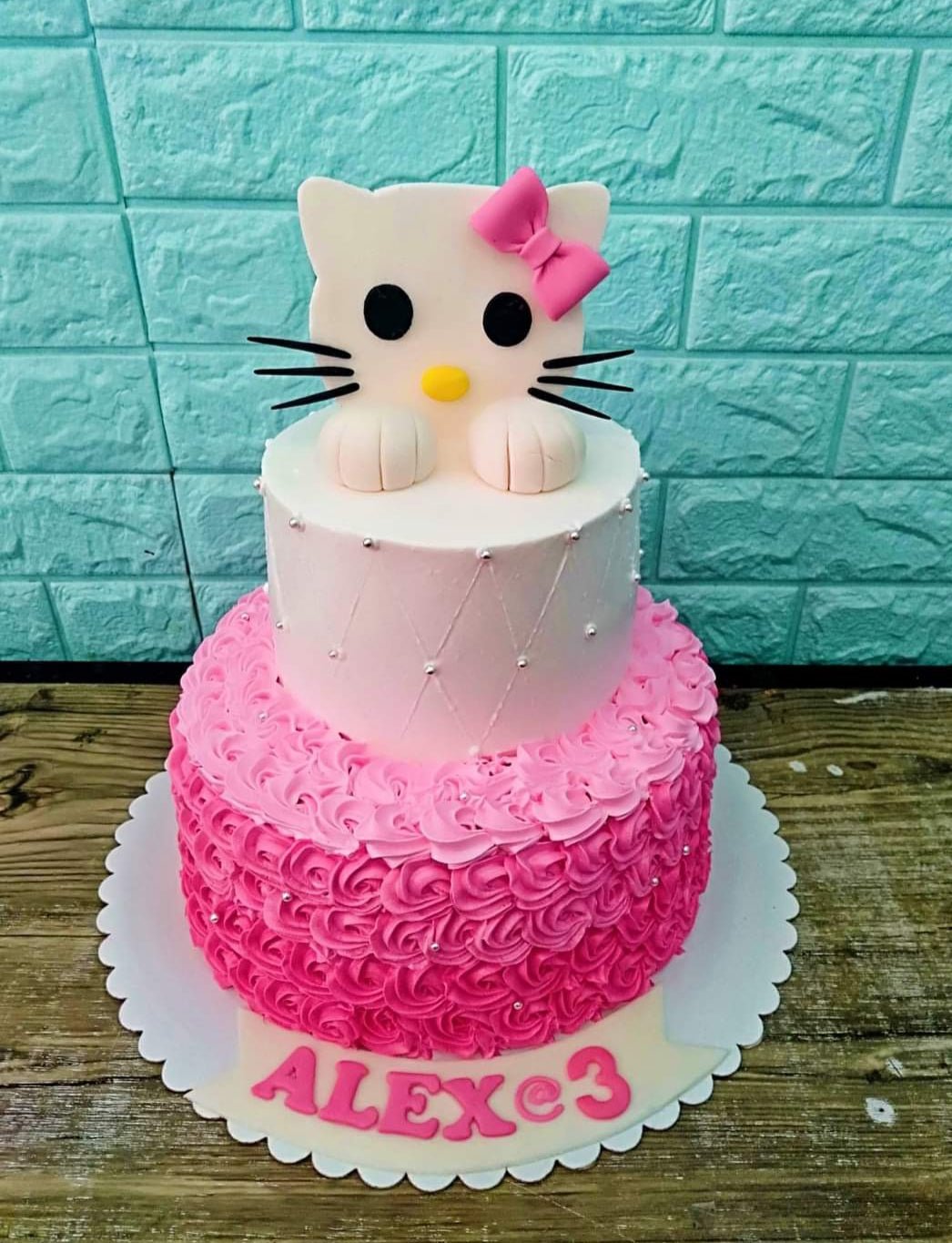 Hello Kitty Garden Theme - Decorated Cake by Phey - CakesDecor