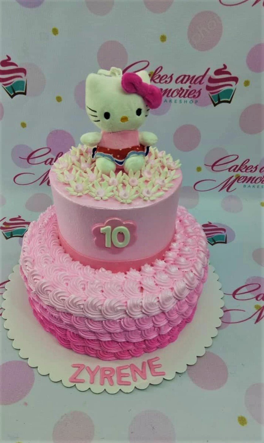 Hello Kitty Rainbow Layer Cake with Cream Cheese Frosting