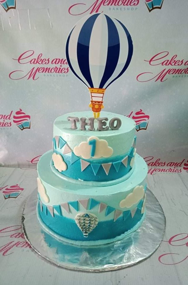 Babys 1st Birthday Hot Air Balloon Clouds Stars Cake / - Etsy