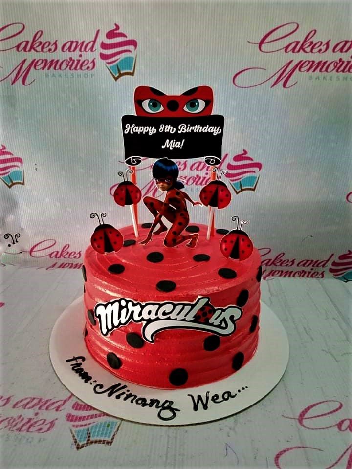 Cakes By Shanajane - A Miraculous Ladybug cake for a sweet birthday girl!  🐞 Sounds like a show I'd like - half Asian heroine in Paris with a  sidekick named Cat Noir.