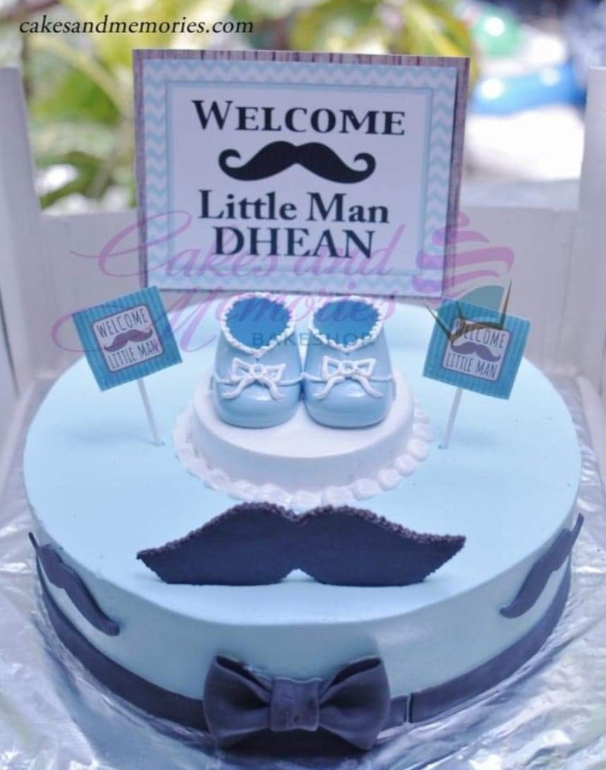 Glitter Blue Mustache Oh Boy Little Man Cake Topper Birthday Cake  Decoration for Baby Shower Kids Party Birthday Favor Supplies - AliExpress