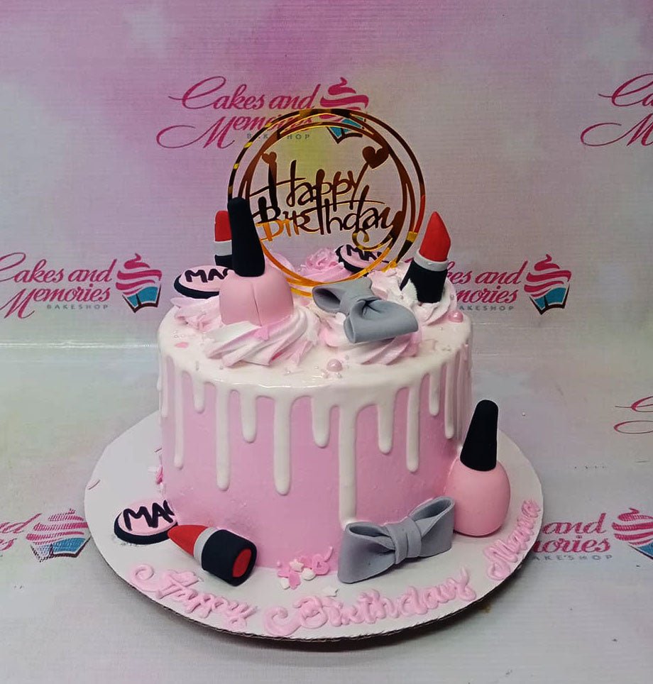 Chocolate Round Makeup Theme Cake, For Birthday Parties