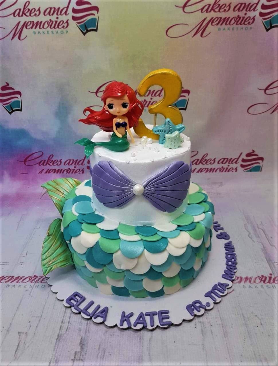 Kids Little Mermaid fondant cake  http://www.facebook.com/sweetcravingstoronto | Cake, How to make cake,  Fondant cake