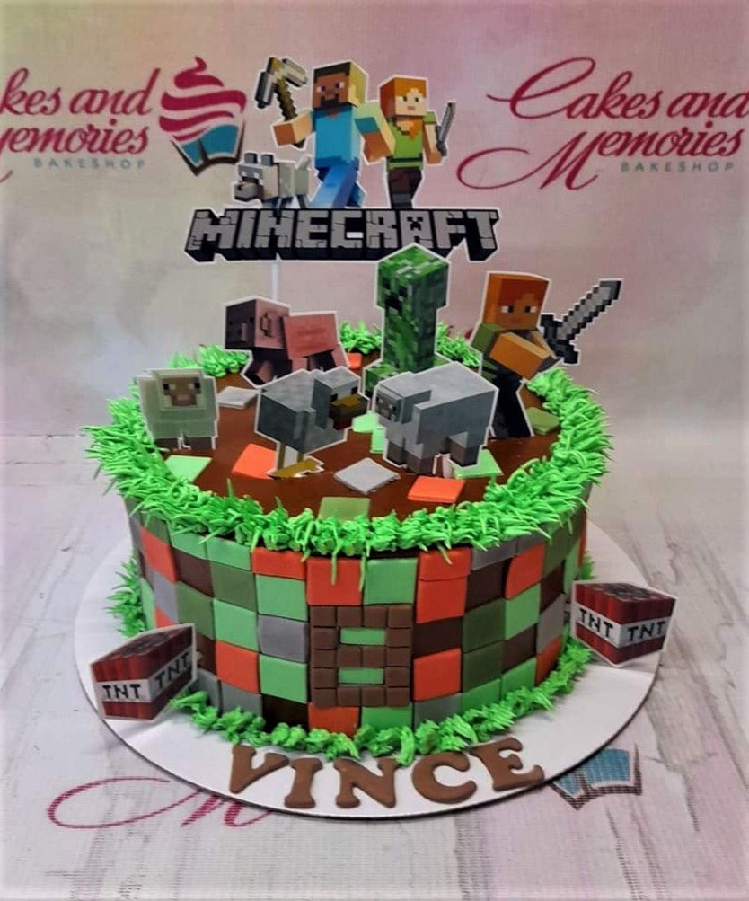 Minecraft Cake - 1111 – Cakes and Memories Bakeshop