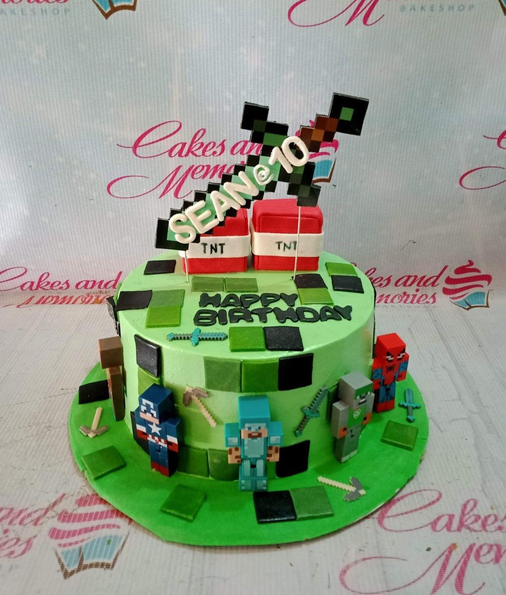 Minecraft Cake - 1114 – Cakes and Memories Bakeshop