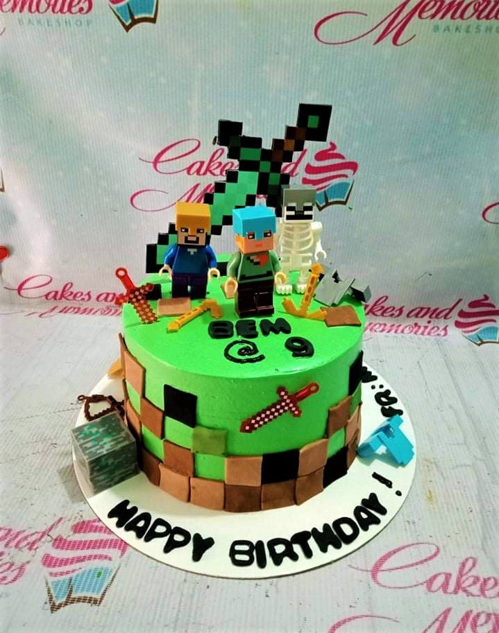 Personalised Minecraft Themed 3D Shaker Cake Topper Any Age Name :  Amazon.in: Toys & Games