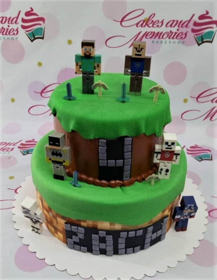 Minecraft 2 tier cake ⛏ Kindly Dm us to customise your dream cake 💭 #cakes  #cake #cakekl #cakedecorating #kekkl #cakedeliverykl…