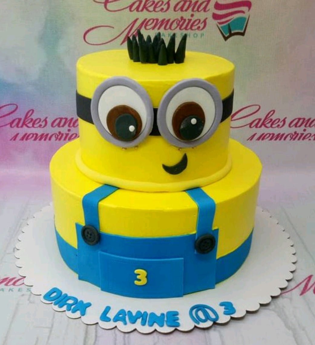 2 Tier Minion Birthday Cake CB-NC160 – Cake Boutique