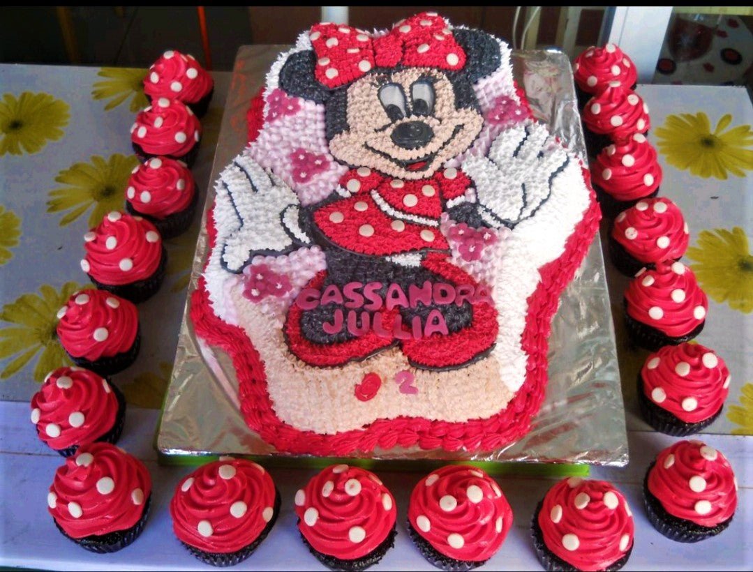 Minnie Mouse Buttercream Cake - A Simple Idea |Decorated Treats
