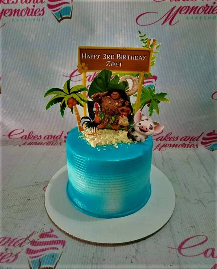Moana theme customized cake for girls 1st birthday - - CakesDecor