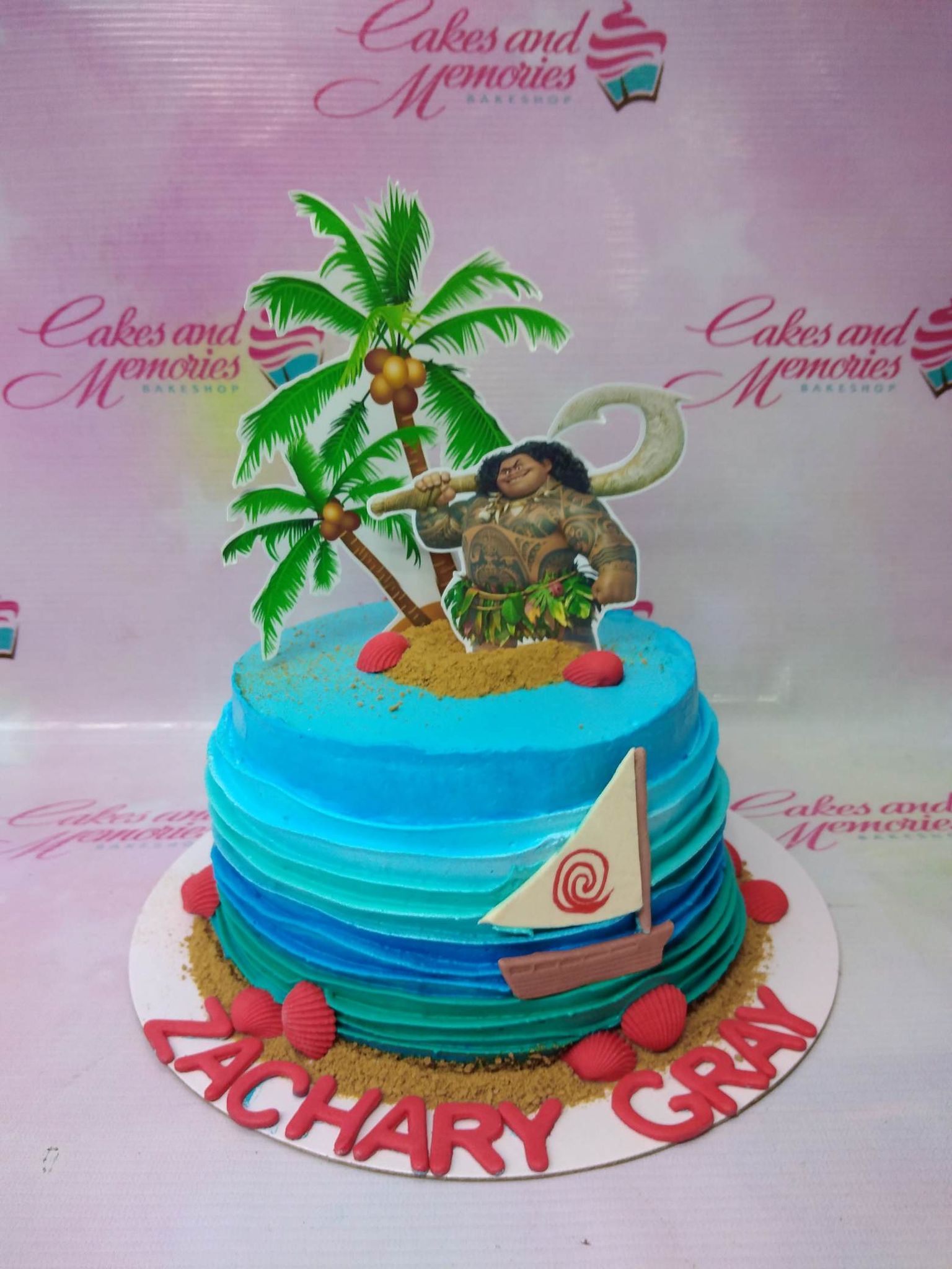 Watch Me Decorate a Moana Cake! 🌸🌊 #moanacake #moana #moanaparty #mo... |  TikTok