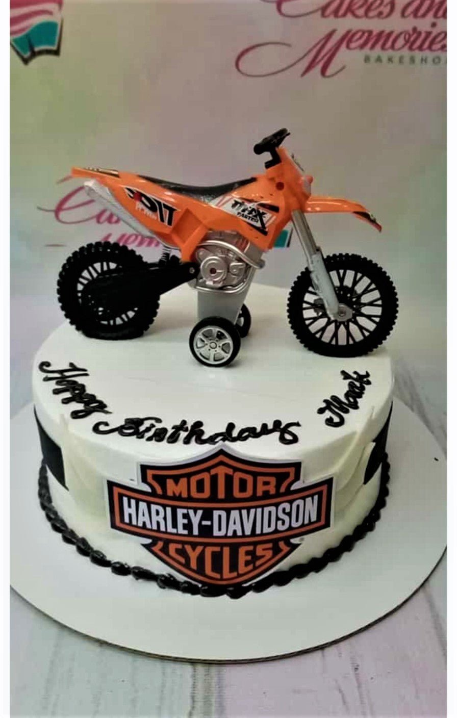 Harley Davidson Bike Edible Cake Topper