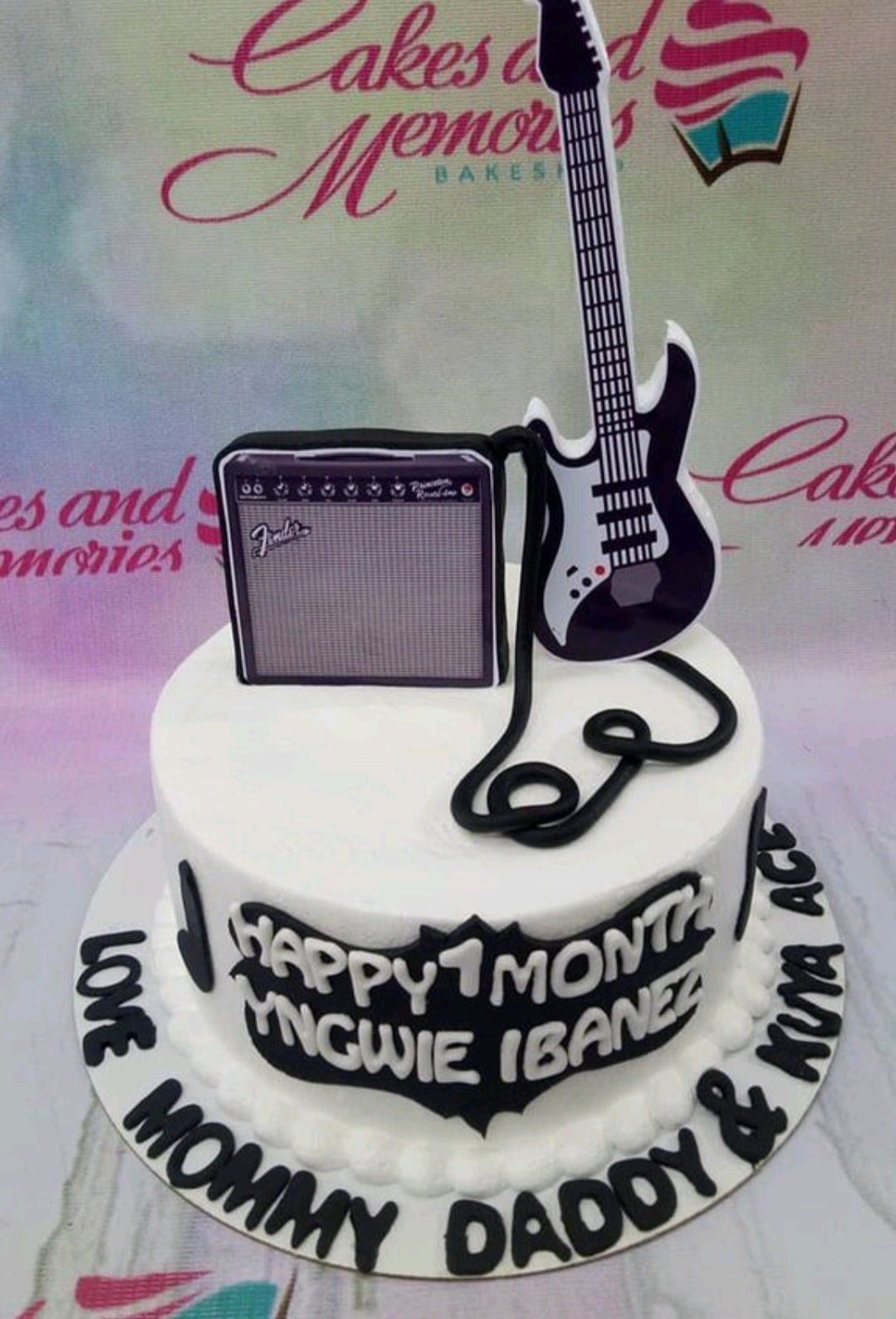 1 layer, 1 tier, 1layer, 1tier, band, Birthday Cakes, College, Customized Cakes, Elementary, guitar, Learning, Musical, Non Rush, NonRush,  Sheet3