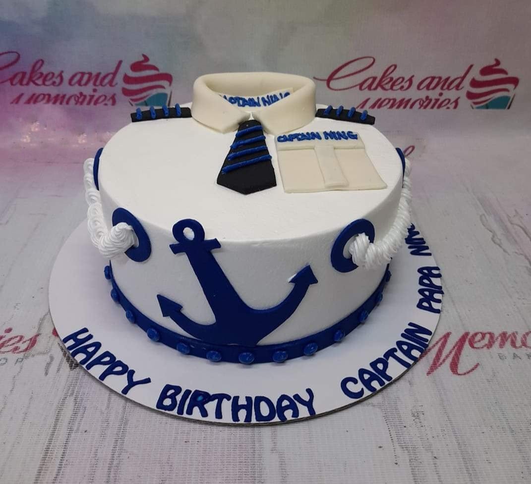 Navy Theme 90Th Birthday Cake - CakeCentral.com