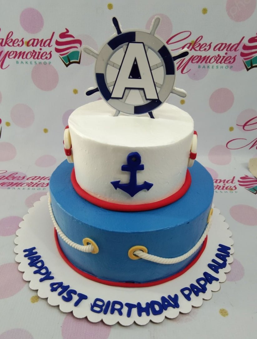 2 layers, 2 tier, 2 tiers, 2layer, 2tier, Birthday Cakes, Customized Cakes, double layer, Marine, Maritime, Naval, Non Rush, NonRush, NORMALdelivery, Seaman, Sheet3