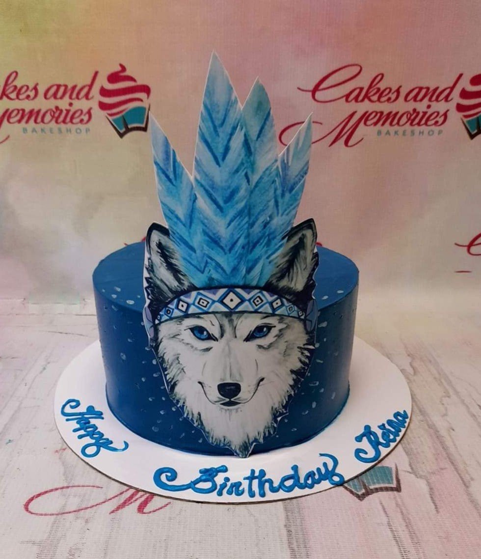 1 layer, 1 tier, 1layer, 1tier, Birthday Cakes, Customized Cakes, Non Rush, NonRush,  Printout Topper, Sheet5, Wolf