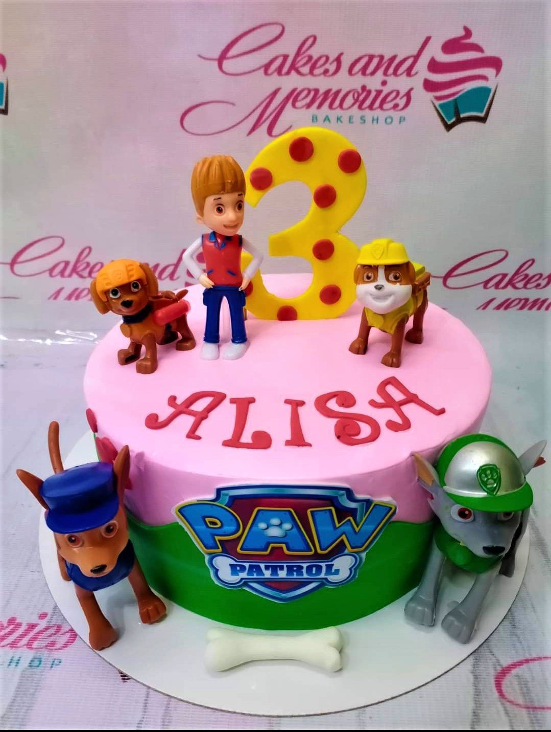 1 layer, 1 tier, 1layer, 1tier, Birthday Cakes, Customized Cakes, kids tv show, Non Rush, NonRush,  Pawpatrol, Printout Topper, pups, sheet2, With Toys