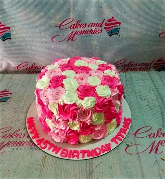 Rosettes Cake - 1131 – Cakes and Memories Bakeshop