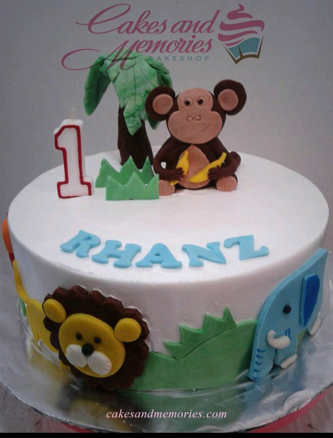 1 layer, 1 tier, 1layer, 1tier, animals, baby, Birthday Cakes, Customized Cakes, Great for 1st Birthday Cakes, jungle, Monkey, Non Rush, NonRush, one,  safari, Sheet3, wild life