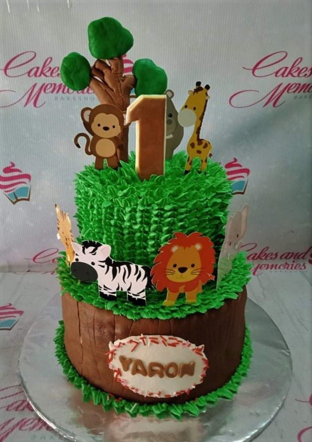 Zachary Jungle Jungle Safari Cake, A Customize Jungle Safari cake