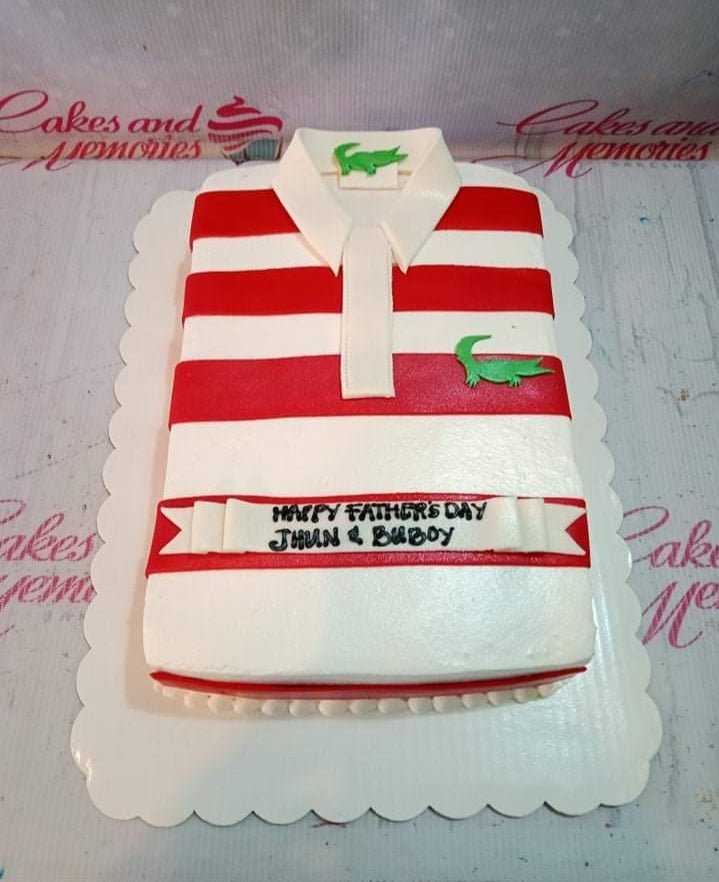 Polo Shirt Cake - Yellow/Vanilla with Buttercream Frosting and Fondant