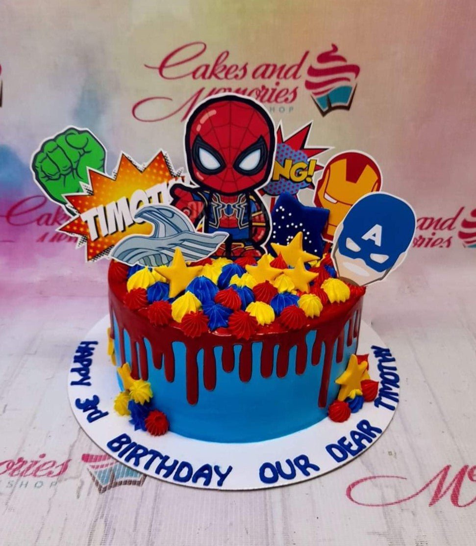 Spiderman Web Slinging Cake