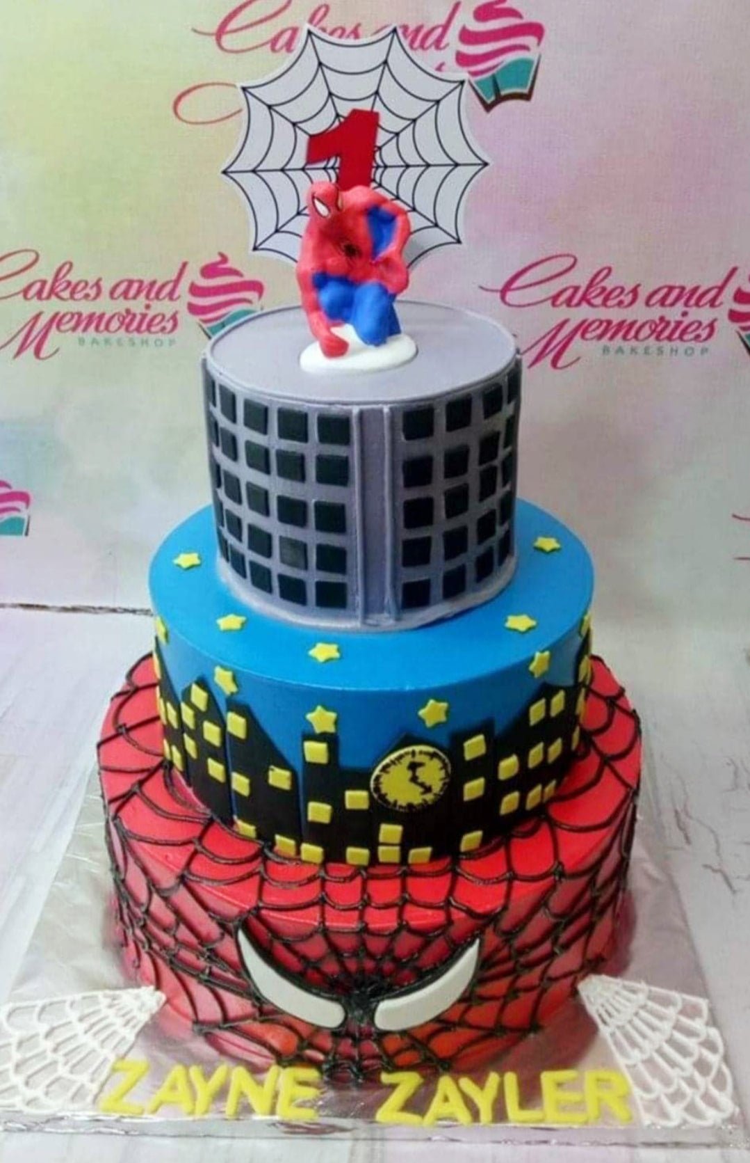 Superheroes themed 3 tiered Cake