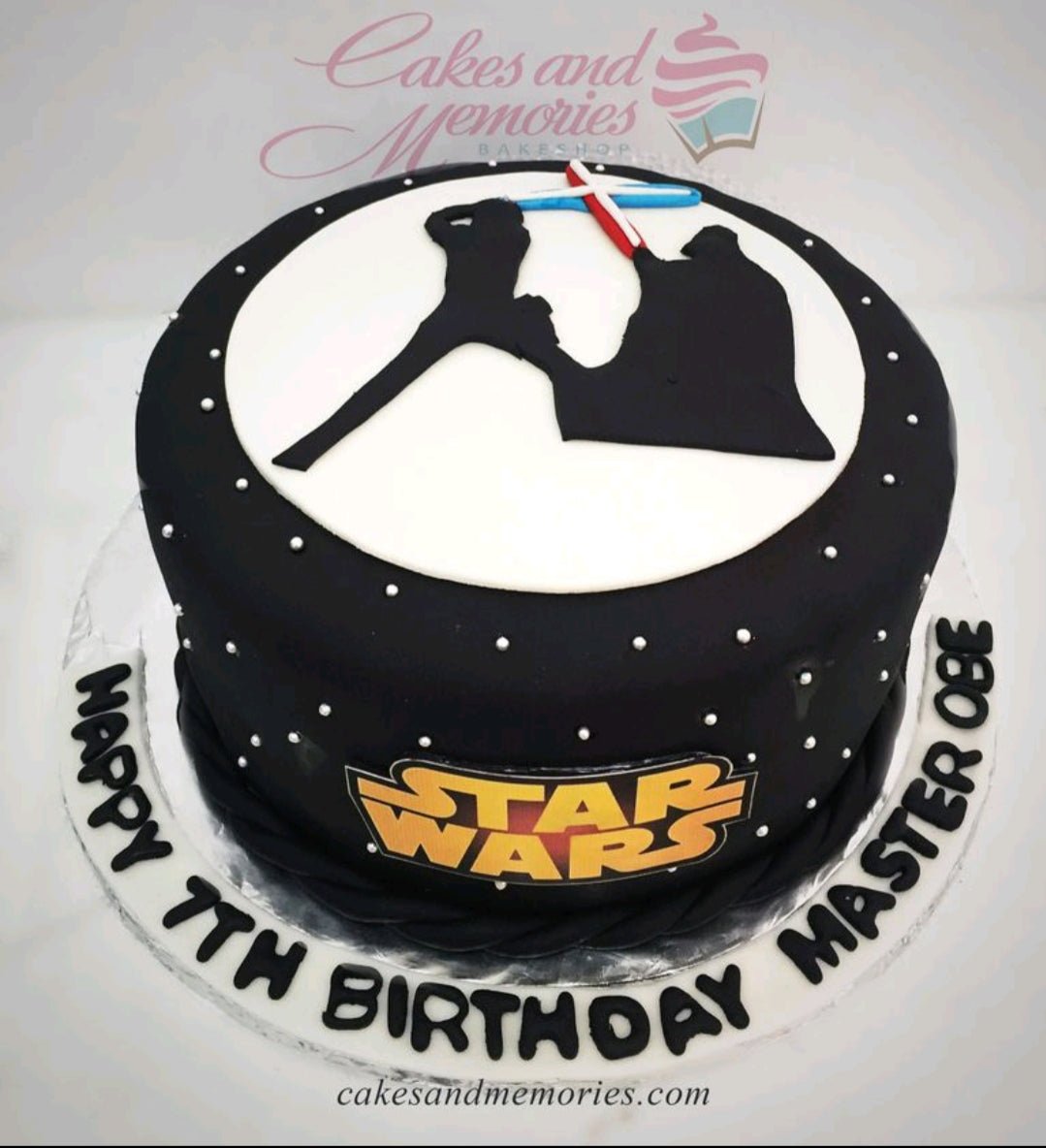 1 layer, 1 tier, 1layer, 1tier, Birthday Cakes, Customized Cakes, Fondant, jedi, Non Rush, NonRush,  Printout Topper, Sheet3, star wars