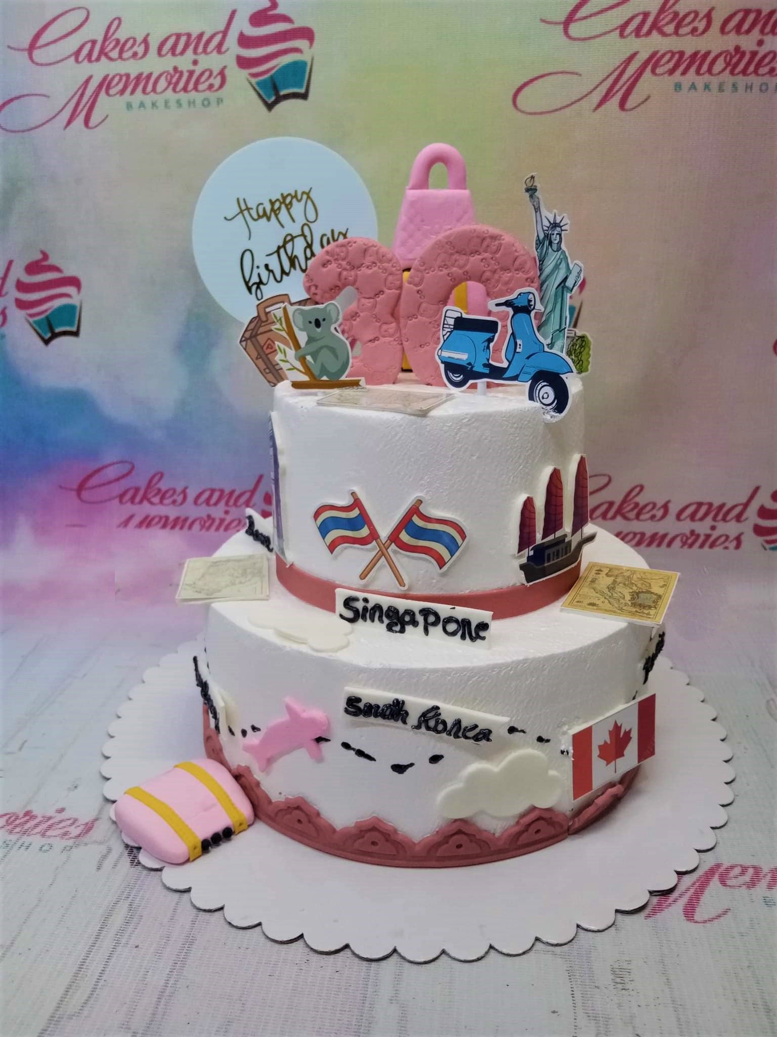 Travel Themed Cake# Paris# Eiffel Tower# Las Vegas# Signboard# Chocolate  Cake | Travel cake, Cake, Bon voyage cake