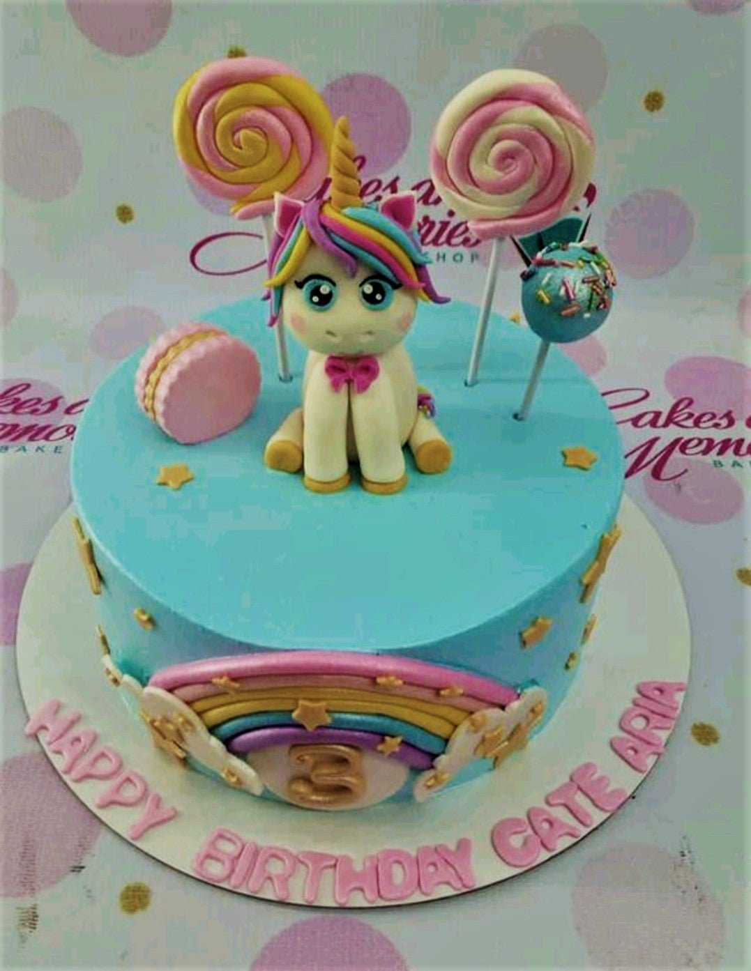 Rainbow Dash Cake with rainbow beaded stripes - Hayley Cakes and Cookies  Hayley Cakes and Cookies