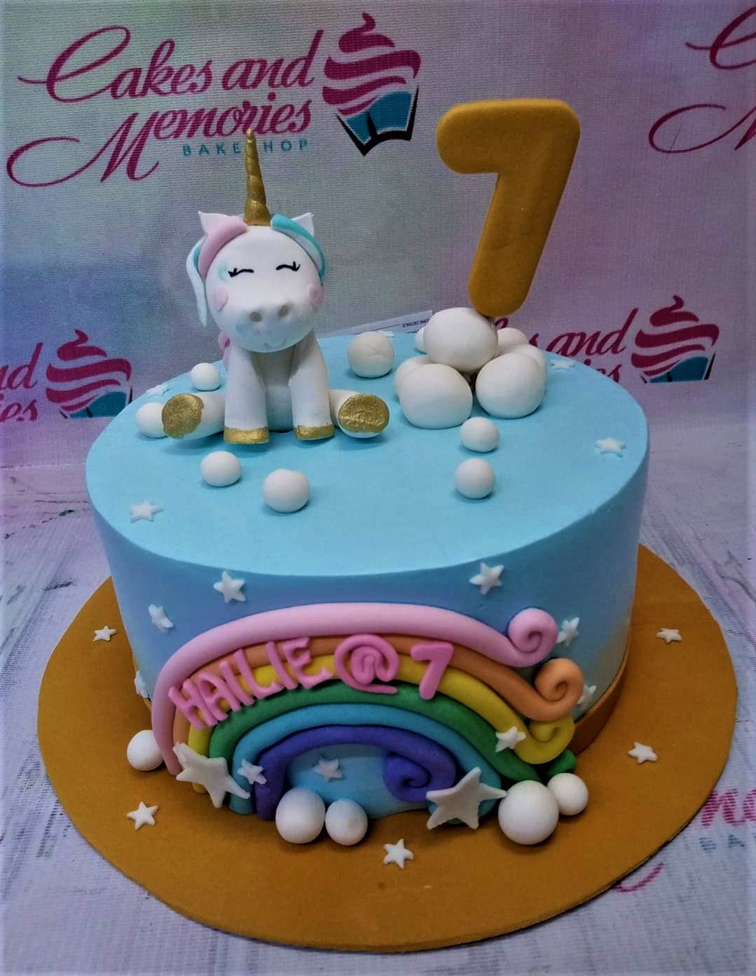Unicorn Cake On A Cakestand Stock Photo - Download Image Now - Cake, Unicorn,  Birthday - iStock