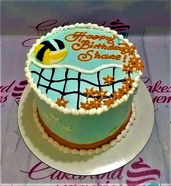 Sugar art volleyball birthday cake - Atelier Eleni