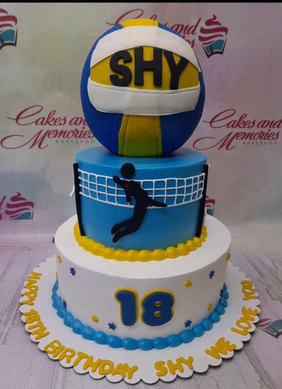3 Tiered Turquoise Volleyball Themed Wedding Cake #cakes #cake #cakeso... |  TikTok